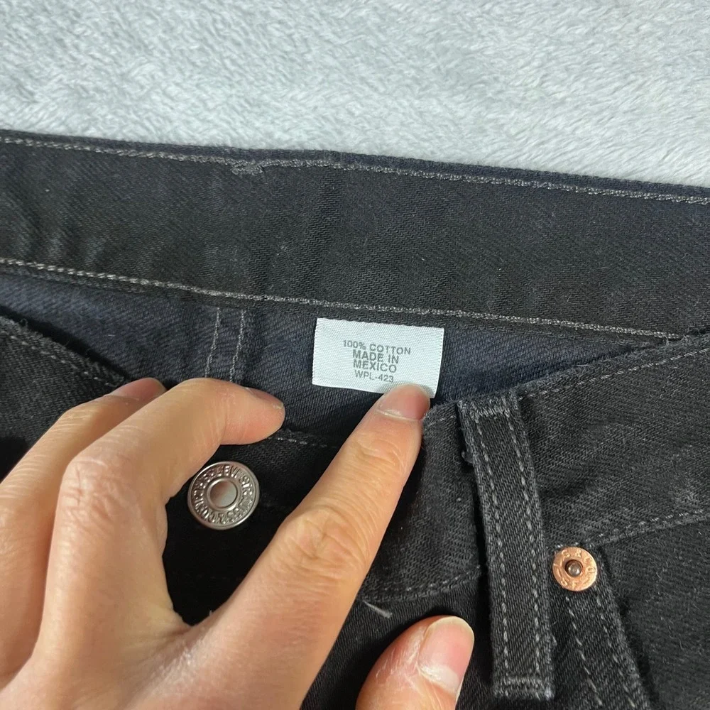 Levis 501 Original Fit Men Black Jeans Straight Leg Button Fly 36x36 100% Cotton